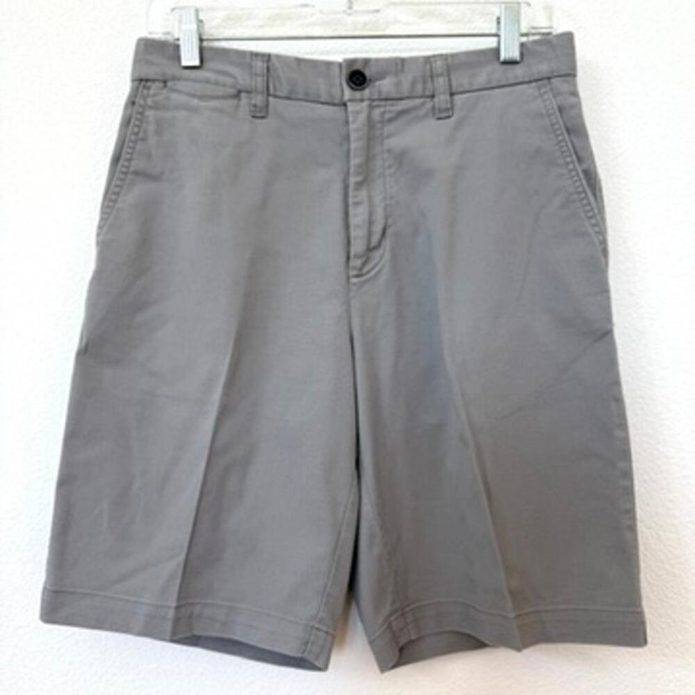 Tommy Bahama Chino Shorts‎ Gray Cotton Blend Flat Front Mens Size 30 Casual